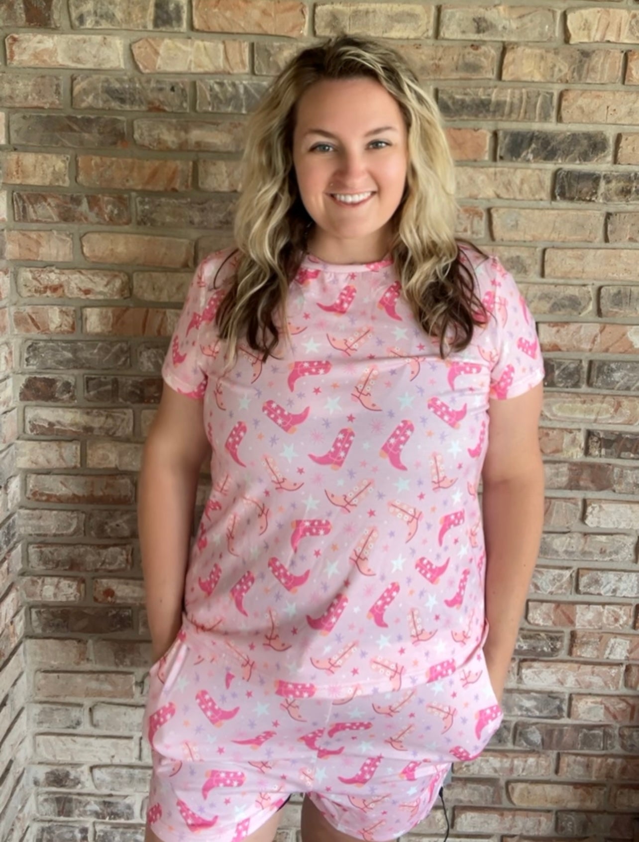 Pink Western Boot 2pc Lounge Set