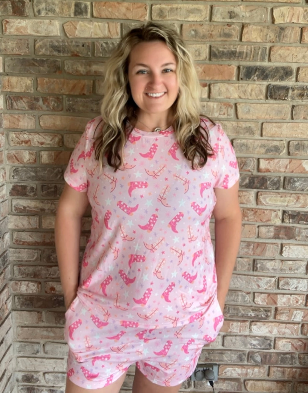 Pink Western Boot 2pc Lounge Set