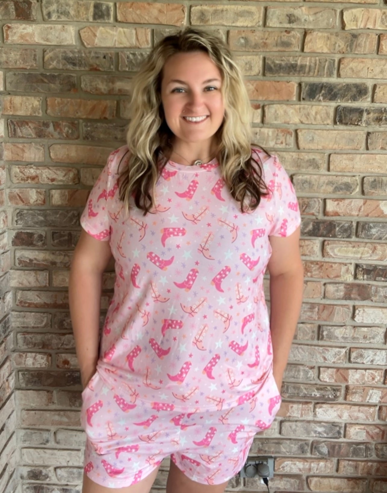Pink Western Boot 2pc Lounge Set
