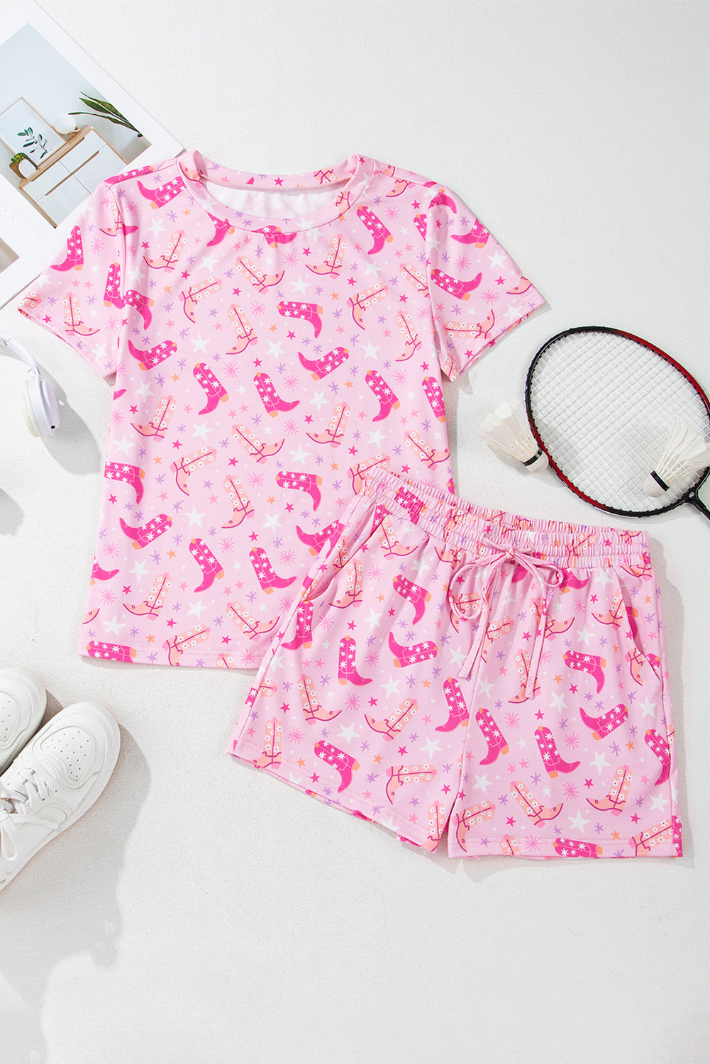Pink Western Boot 2pc Lounge Set