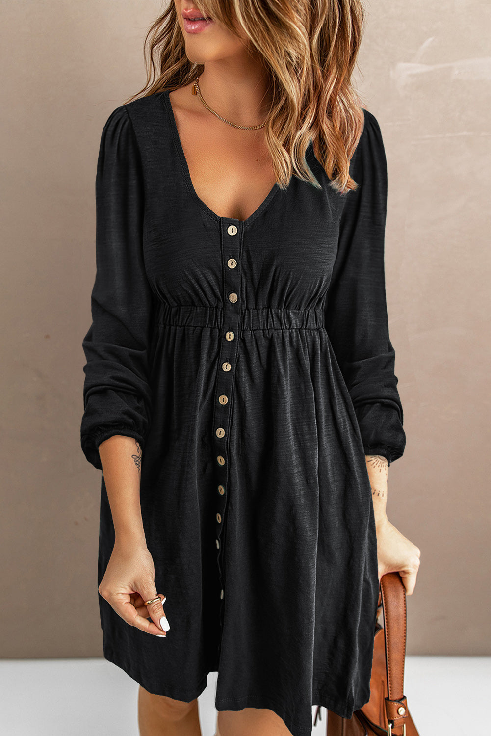 Black Button Up Dress