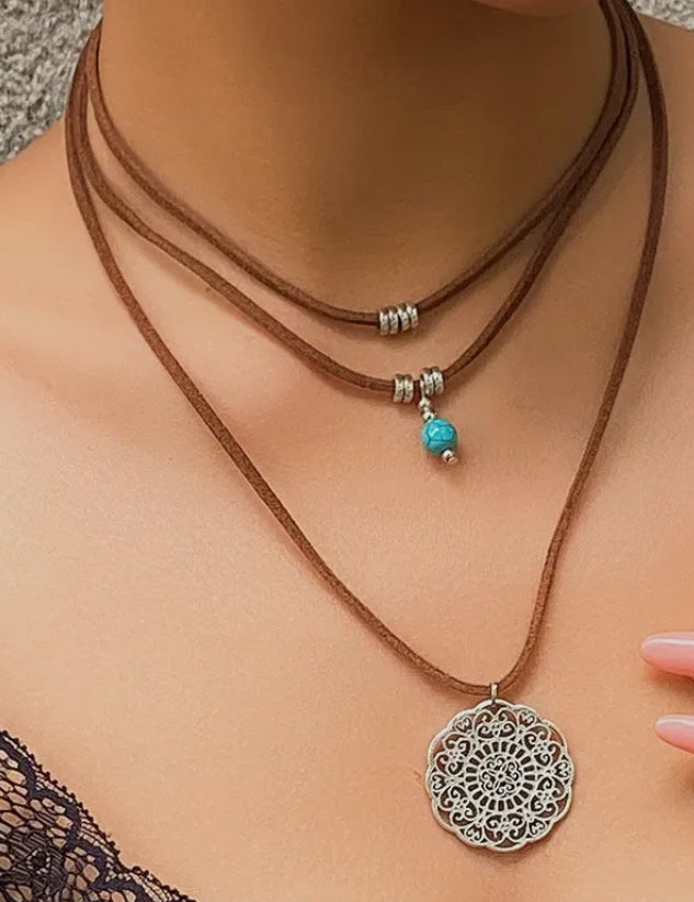 Turquoise Layered Pendant Necklace
